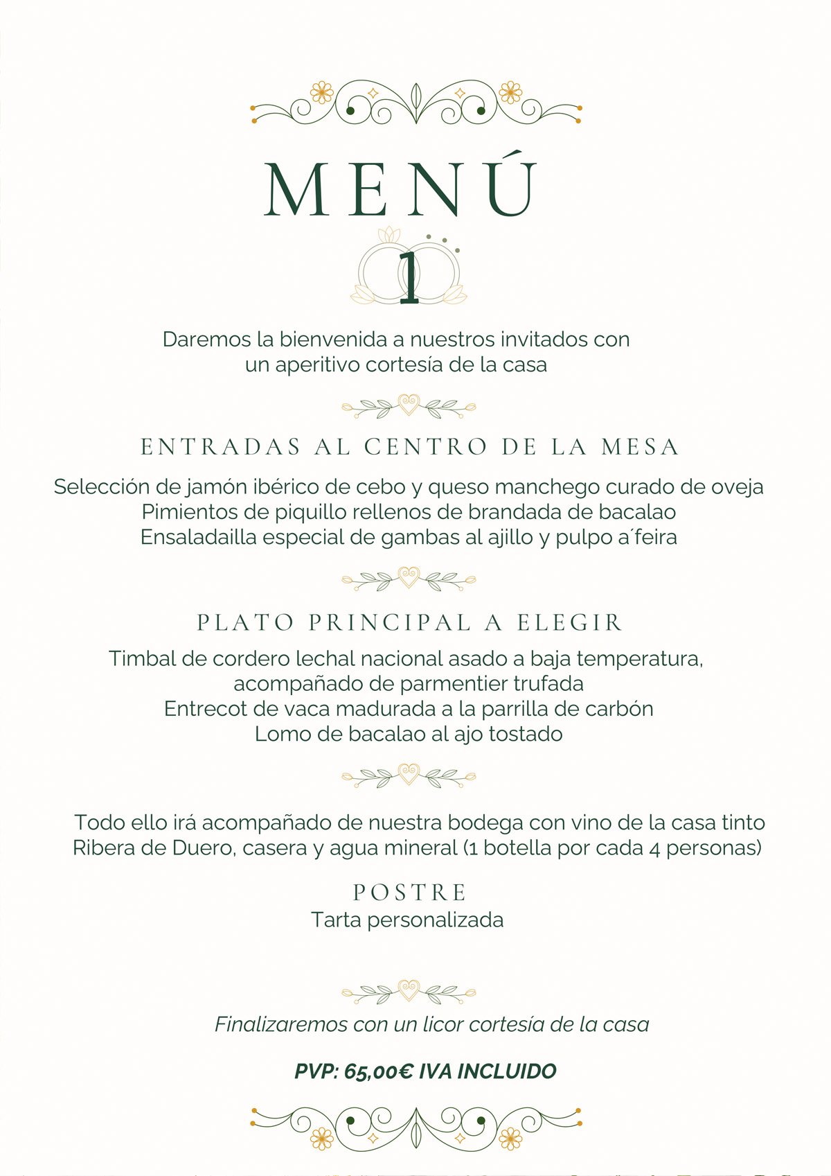 Menú Boda Oficial 2026-2027 * Menú 1