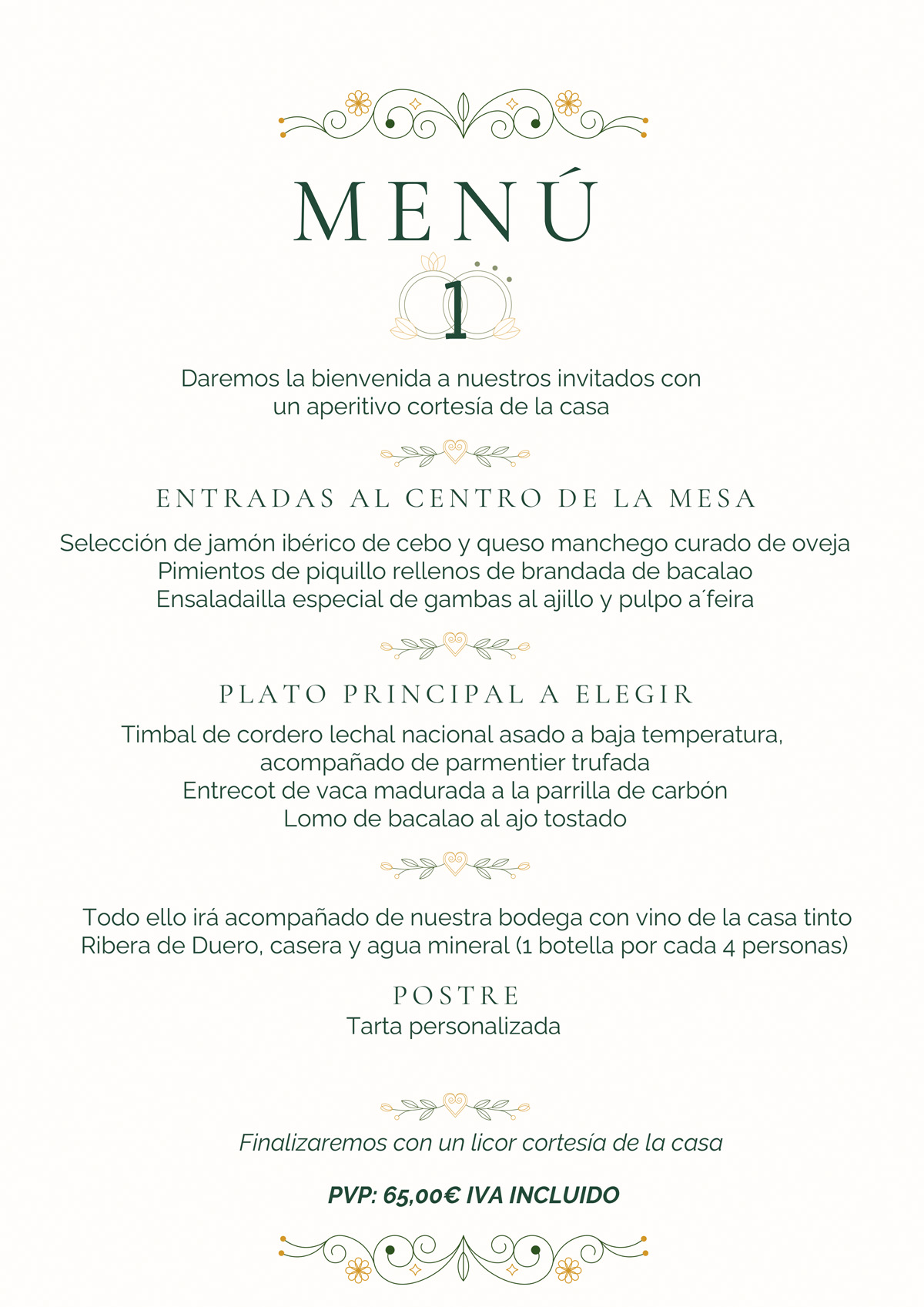 Menú Comunión Oficial 2026-2027 * Menú 1